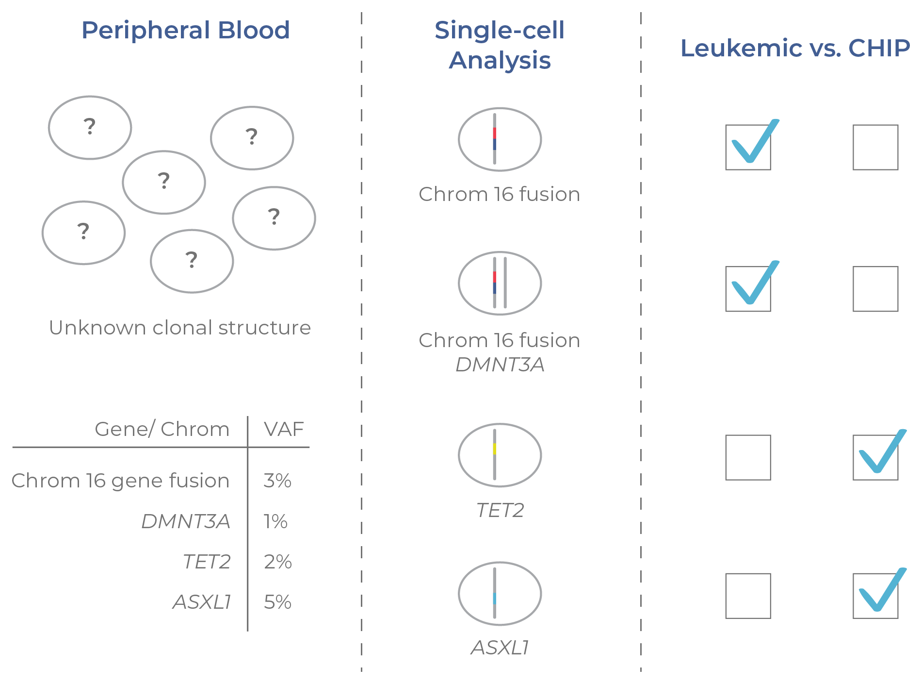 Figure 15. Single-cell analysis distinguishes CHIP clones.